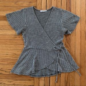 Caution To The Wind Striped Empire Waist Shirt